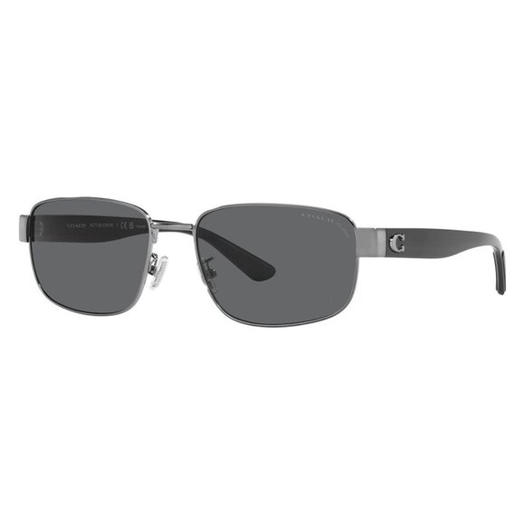 New A1335Z New COACH Ch579 Grey Polarised Rectangle HC7149 900481 Sunglasses Wom - Picture 1 of 4